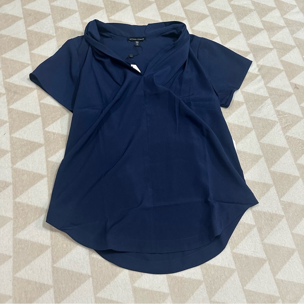 Universal standard better than silk vneck top in blue
